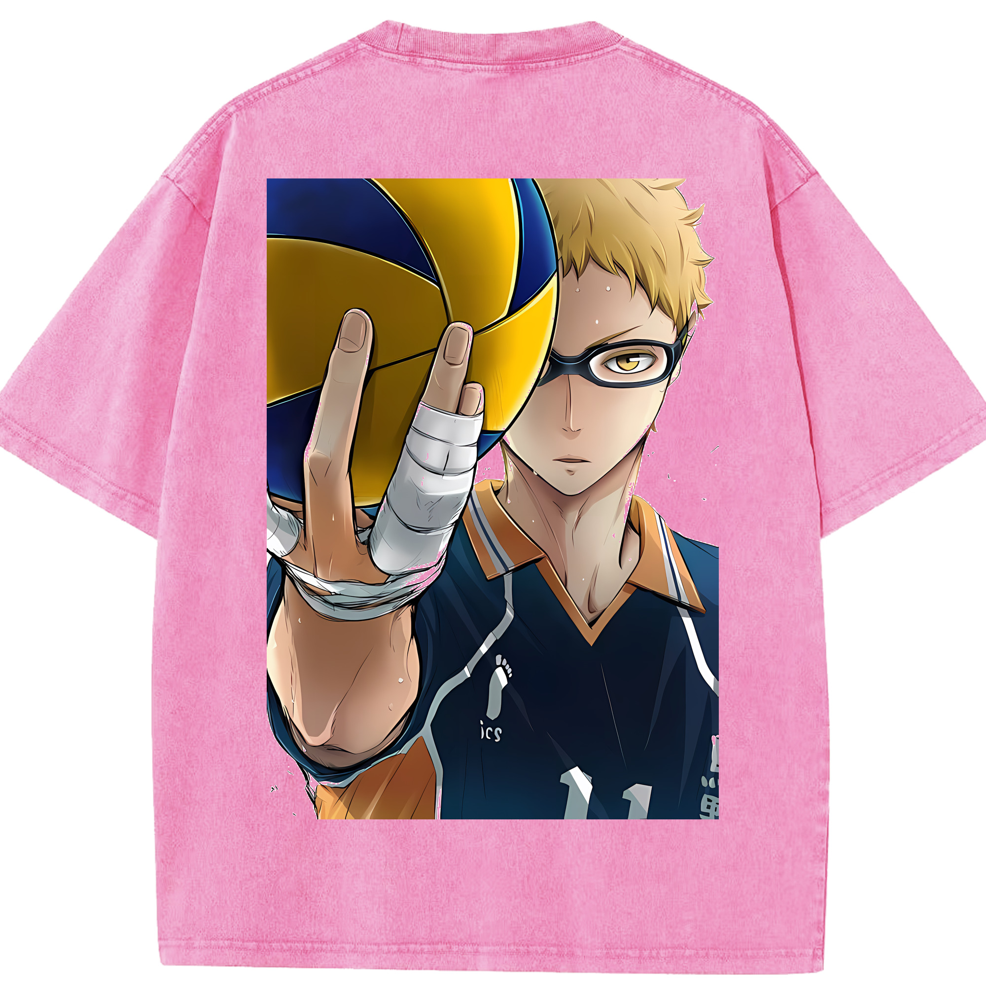 （画像用） ハイキュー!! Haikyu!! 綿100% ヴィンテージ風 半袖Tシャツ（背面プリント）